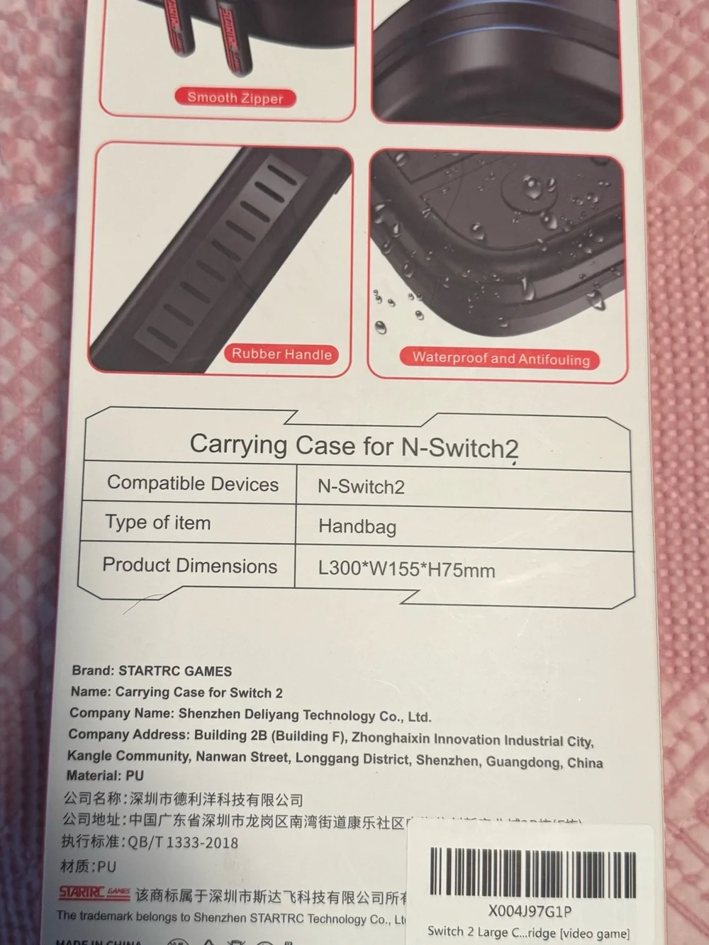 Starirc Black Carrying Case for N-Switch2 Handheld Console